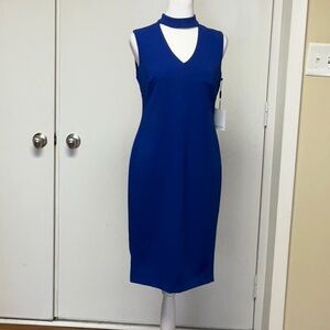 Calvin Klein Blue Deep V Dress